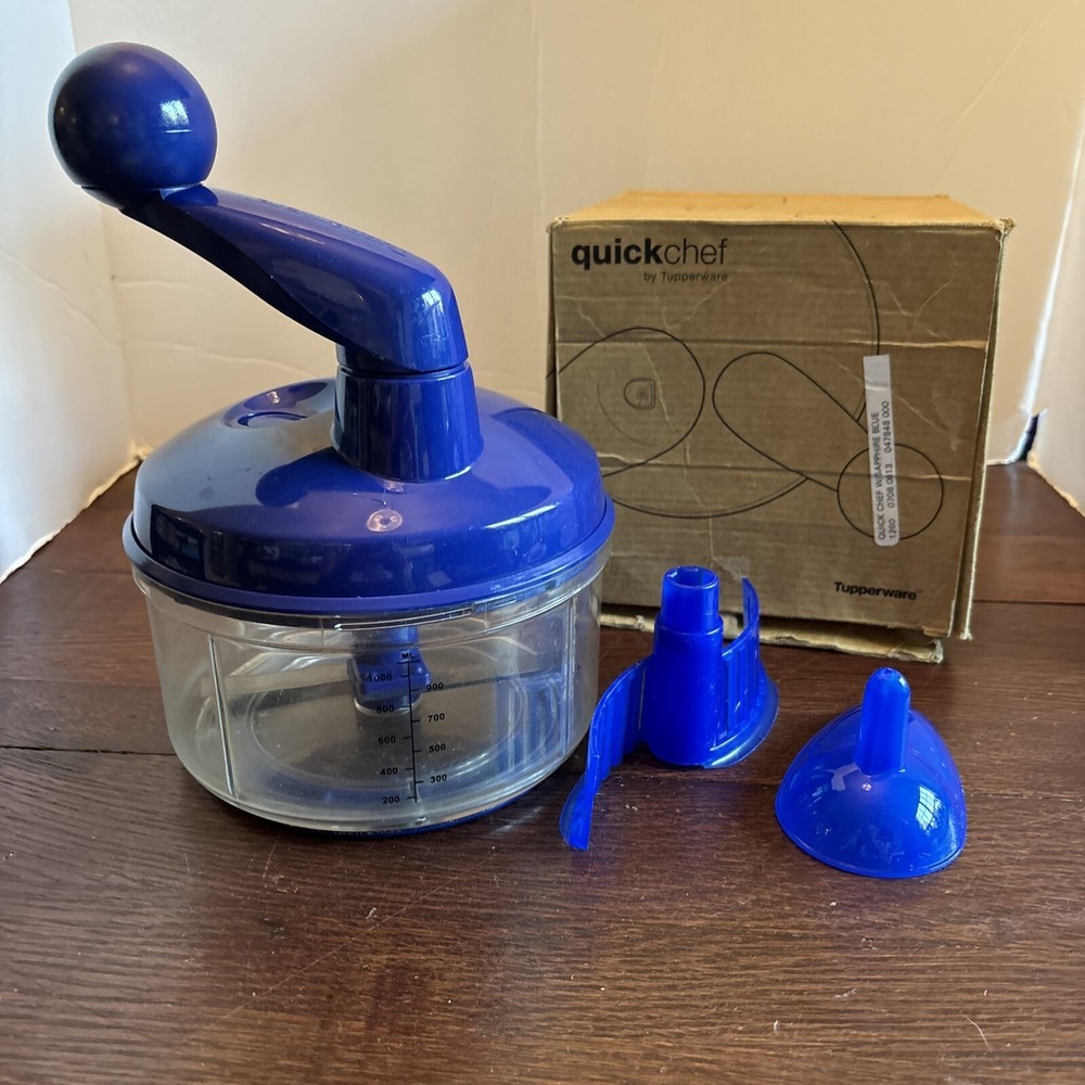 Tupperware Quick Chef Food Processor Chopper Blender Mixer Blue 4 Cups